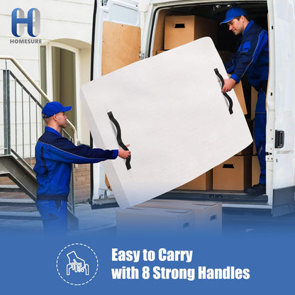 Mattress Bags for Moving and Storage - Heavy Duty with 8 Handles, Strong Zipper Closure, Semi-Transparent