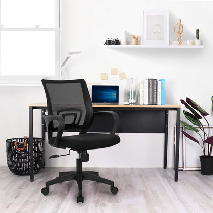 Neo Chair Office Computer Desk Chair, Gaming-Ergonomic Mid Back Cushion with Lumbar Support and Wheels