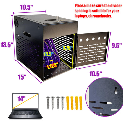 Powervize 8-Device Charging Cabinet for Chromebooks, iPads & Tablets