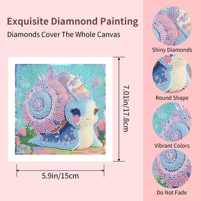 FlyingMage 5D Diamond Art Kits for Adults,Kawaii DIY Painting Art for Women, 4 Pack Cute Diamond Arts and Crafts Sets,Diamond Art Mosaic Kits,Big Gem Full Drill Diamond Dots, Fox Cat Rabbit Snail