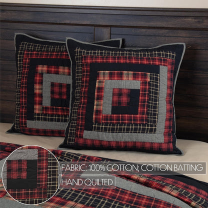 VHC Brands Rustic & Lodge Euro Sham 26x26, Chili Pepper Red Quilted Bedding Accessory