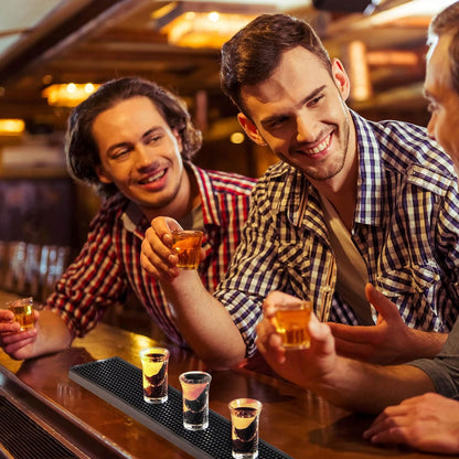 17.5x3.5 inches (Pack 2) BARsics Long PVC Bar Rail Mat Non-Slip Serving Spill Mat