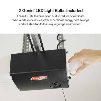 Genie Smart Garage Door Opener with WiFi - Chain Drive with LED Lighting - Works with Alexa, Google Assistant, SmartThings - Includes Remote, Sensors - Model Chain Glide Connect - Black