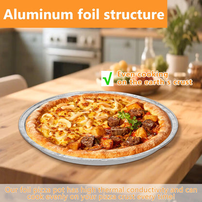 FMOACEN 20 Pcs Disposable Pizza Pans 12 Inch Round Aluminum Pizza Pans Disposable Foil Bakeware Serving Trays Oven Safe for Baking Pizzas Chocolate Cookie Cakes Party Activities Decorations