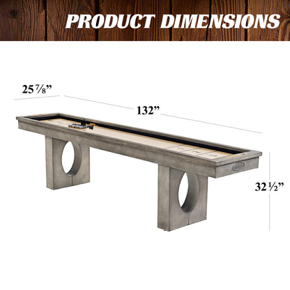 Barrington Billiards 11' Aurora Outdoor Shuffleboard Table with Scratch-Resistant Playfield and 8 Puck Set