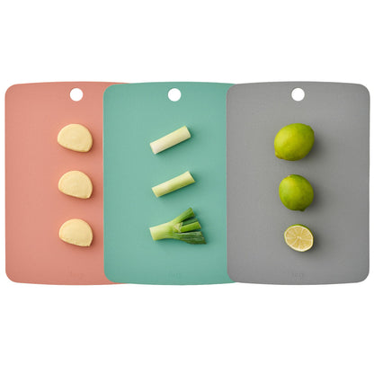 Firgi TPU Small Cutting Board Set of 3 9"x12" - Flexible Cutting Mats for Kitchen Knife Friendly, Cutting Mat Non-Slip Chopping Board Double Sided Scratch Resistant Food Grade Coral Mint Gray