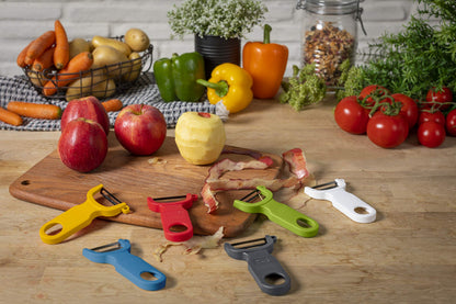 Kuhn Rikon Original Swiss Translucent Peeler Set, 4-Inch, Red/Green/Yellow
