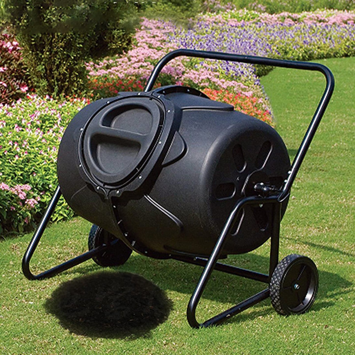 Compost Tumbler 170L - Large Outdoor Composter Bin with Wheels for Easy Movement, Perfect for Garden Yard Leaves and Kitchen Waste