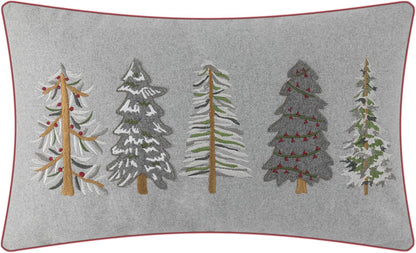 12 20 Inch JWH Christmas Pillow Cover Decorative Green Tree Throw Pillow Embroidery Accent Pillow Case Holiday Cushion