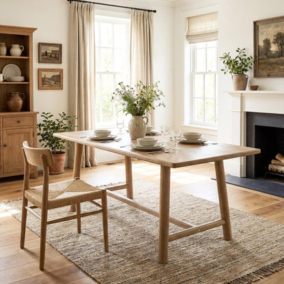 Ya-Home Natural Dining Table, 69" Wood Kitchen Table with Solid Wood Legs, Seats 4-6, Modern Farmhouse Dinner Table for Dining Room Home Office