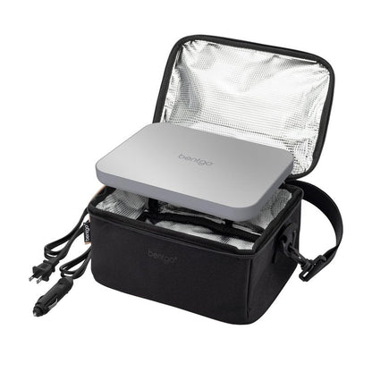 Bentgo Heat - Electric Lunch Bag & Food Warmer for Reheating Meals in Car, at Work & More - Heated Lunch Box Warmer for Adults, Students & Shift Workers, 12V/24V Auto & 120V Wall Cords (Carbon Black)
