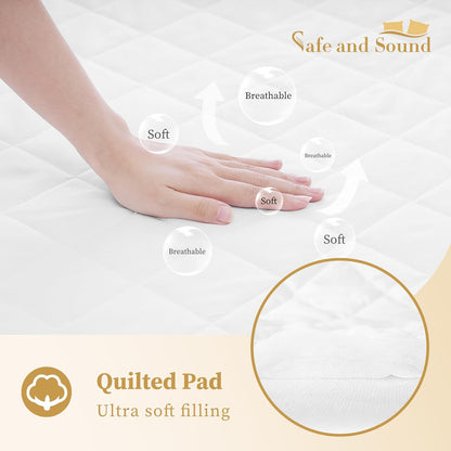21'', Quilted Fitted King Mattress Pad Cover, Waterproof Mattress Protector, Deep Pocket Elastic Fits Up to Breathable