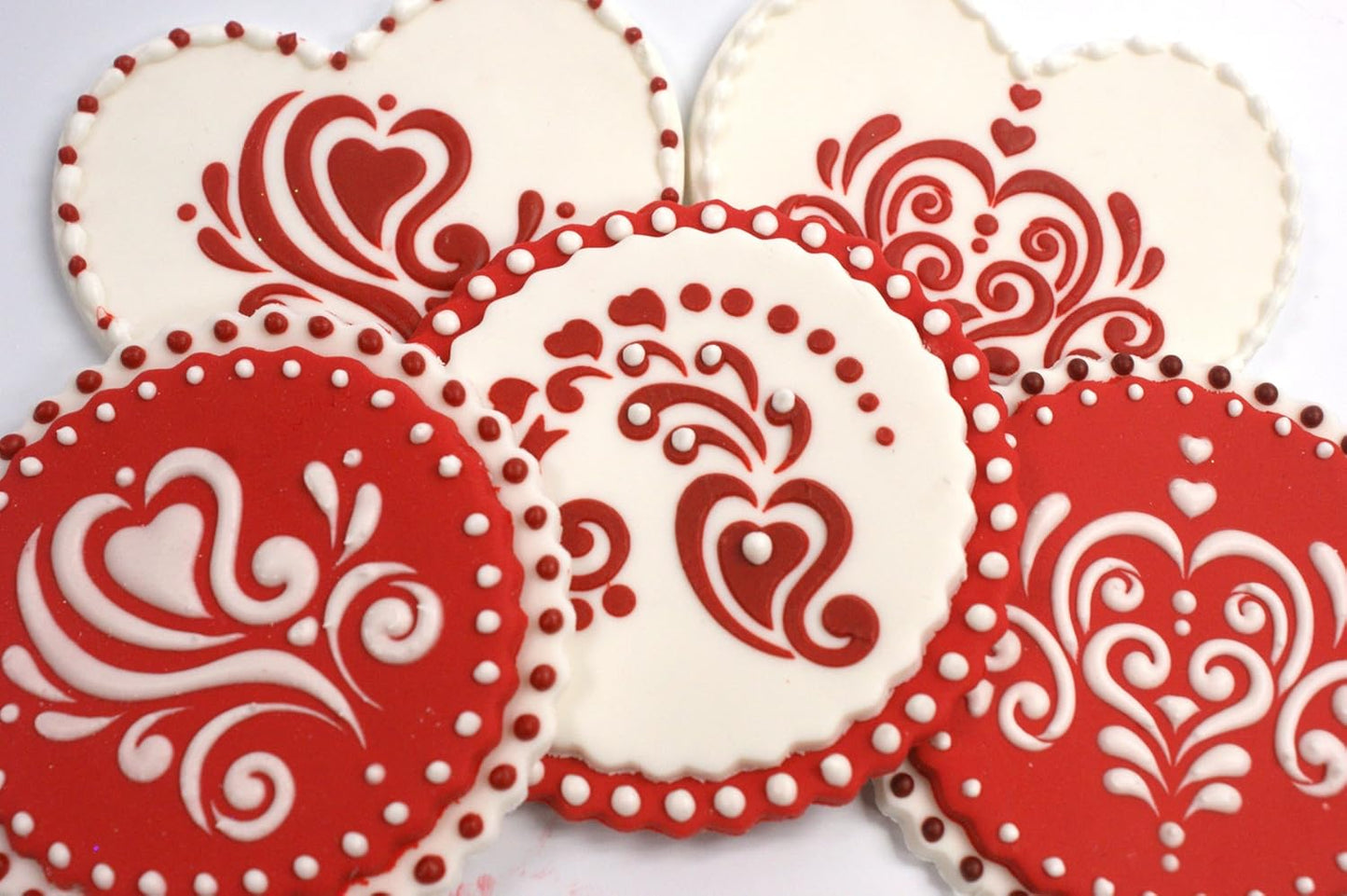 Designer Stencils Amore Cookie Stencil Set, Beige/Semi-Transparent