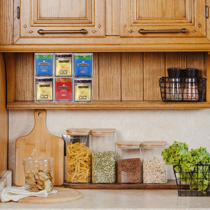 YUNYDSM Transparent Tea Bag Storage Box, 6 PCS Large Bag with Lid, 6×2.3×3.3'' Single-Layer Thickened Drawer, Suitable for Cabinets, Kitchen