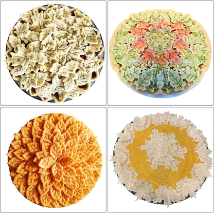 Cake Leaves Baking Pie Crust Cutters, Set of 4, Random Color