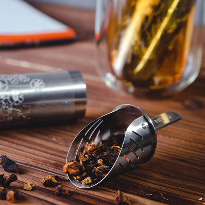 Tea Infuser Spoon For Loose Leaf Tea Stainless Steel Popsicle Tea Stick Tea Diffuser Long-Handle Tea Filter Easy to Carry Tea Strainer Pipe Tea Steeper Filter(Gold)