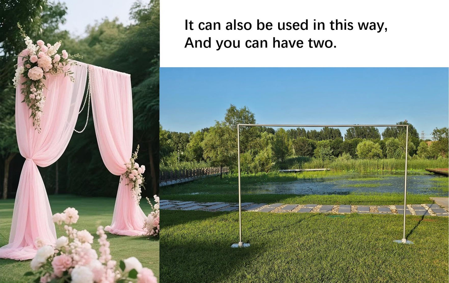 15x15Ft Square Backdrop Stand Kit Heavy Duty, 5-8' H x 5-19' W Square Adjustable Pipe and Drape Aluminum Frame, Backdrop Holder for Event, Wedding, Party, Photography, Trade Show, B-Day, Banquet Decor