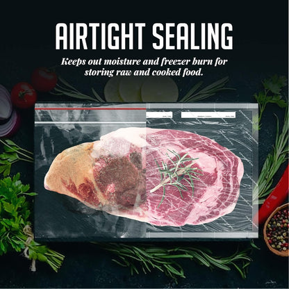 OVENTE Pre-Cut Vacuum Sealer Bags 100 pcs, 11” x 16”, Heavy Duty, BPA-Free for Airtight Food Storage, Meal Prep, Sous