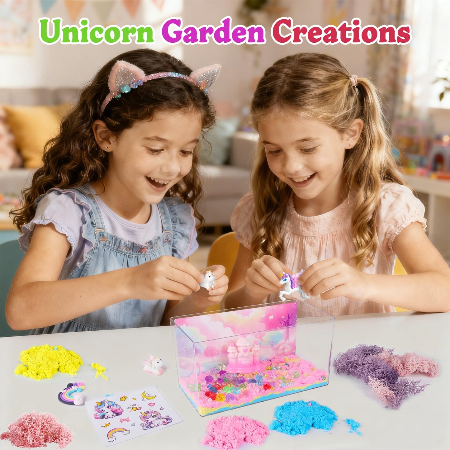 HYASIA Unicorn Light-Up Terrarium Kit for Kids - Night Light with Remote & Music, DIY Arts and Crafts for Kids Ages 8-12, Perfect Birthday Hoilday Graduation Gifts for 4-12 Year Old Girls