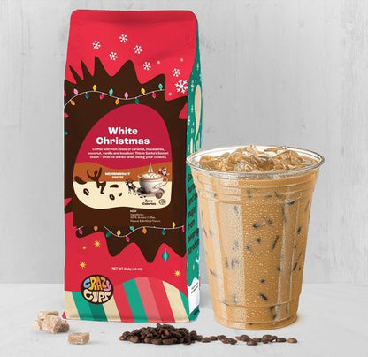 Crazy Cups Flavored Ground Christmas Coffee, White Christmas Coffee in 10 oz Bag, For Brewing Flavored Hot or Iced, (Pack of 1)
