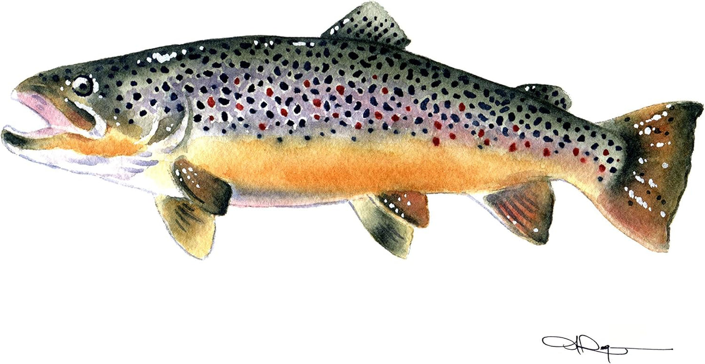 Watercolor Art Print of Brown Trout by Artist DJ Rogers
