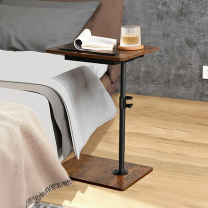 Waipfaru Swivel Height Adjustable Side Table Sofa Tray, Tiltable Sofa Bed Bathroom Study TV Tray C Shaped End Table