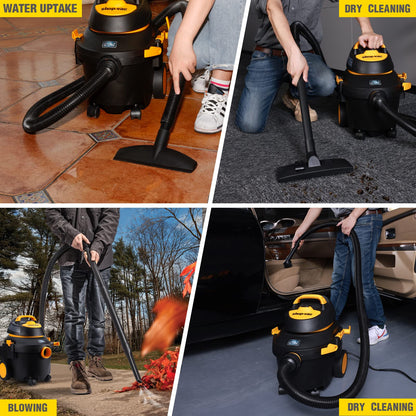 Shop-Vac 4 Gallon 5.5 Peak HP Wet/Dry Utility Vacuum with SVX2 Motor Technology, 3 in 1 Function Portable Shop Vacuum with Cart, Attachments, 5914000