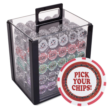 Pick Your Chips | The Ultimate Poker Chip Set in Case | 14-gram Heavy Clay Composite | Custom Build Your Casino Chips for Tournament or Cash Game, Texas Holdem or Blackjack (1,000-count Acrylic)