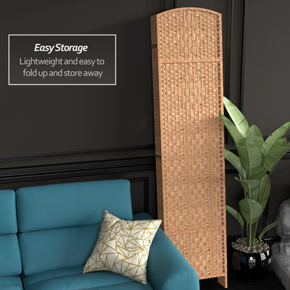 Red Lantern 7 ft. Tall Diamond Weave Room Divider - Natural - 6 Panels
