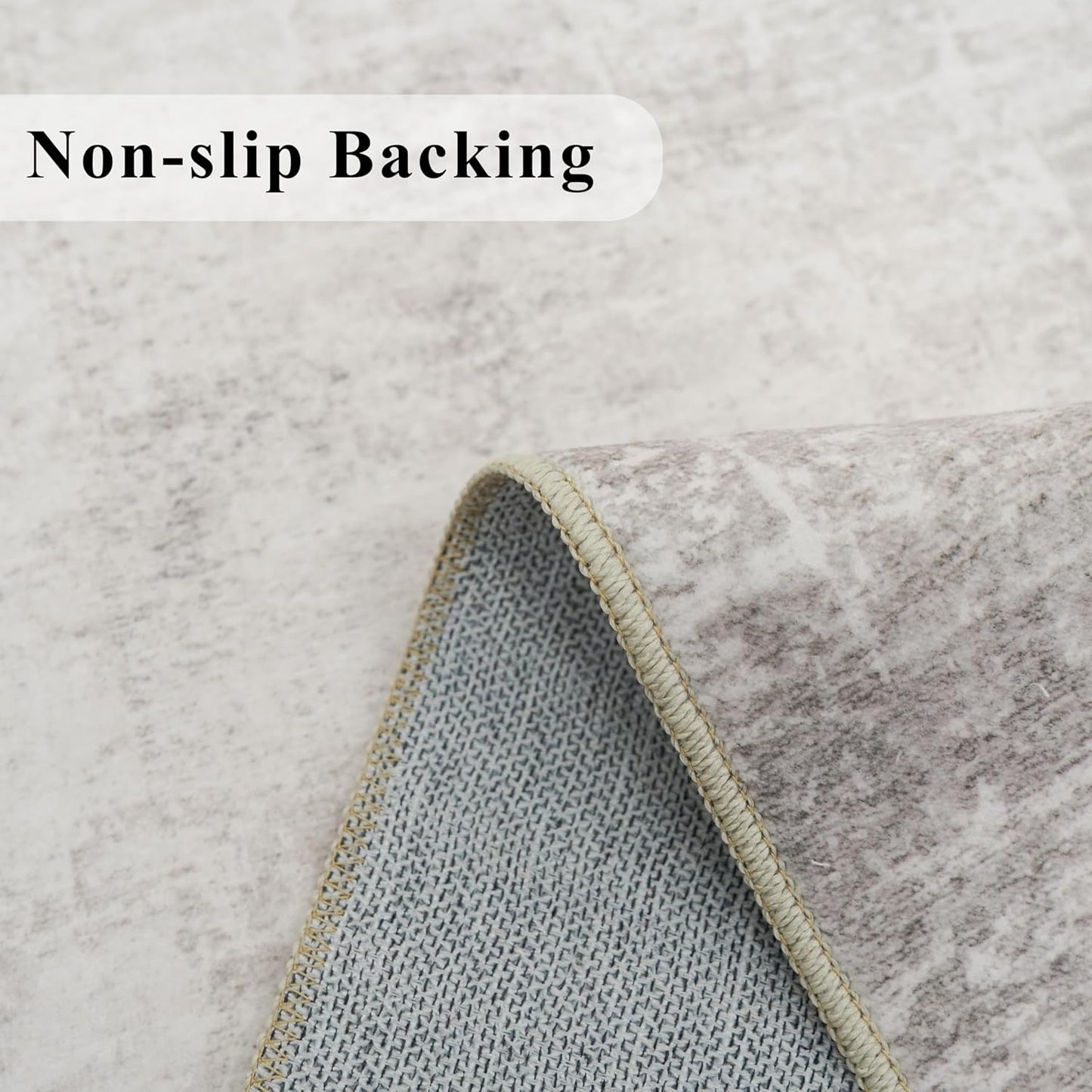 **Hallway Washable Runner Rug - Abstract Stain Resistant Design | Soft Non-Slip Indoor Carpet (2x8, Beige/Cream)**