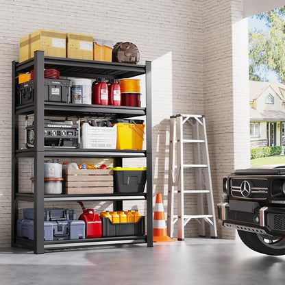 Garage Shelving Set of 4 | Heavy-Duty Metal Storage Shelves - 3500 lbs Capacity, Adjustable 5-Tier Design, 72"x59"x20"