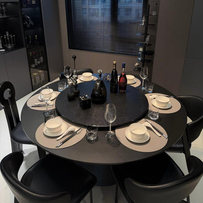 ZIWUROAD Faux Leather Placemats Set of 6, PU Heat Resistant Dining Table Mats, Waterproof Wipeable Non-Slip Place Mats for Kitchen Dining Table Decoration, Grey