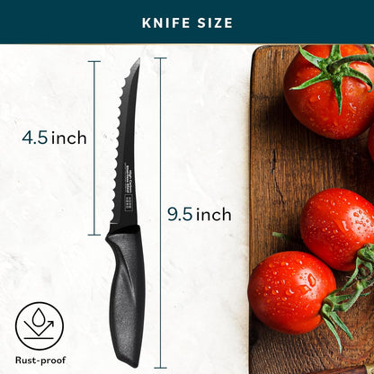 Home Hero 2 Pcs Tomato Knife with Sheath, High Carbon Stainless Steel Chopping Knife with Ergonomic Handle, Razor-Sharp