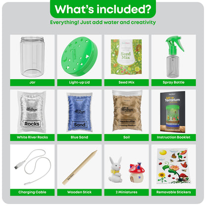 Dan&Darci Light-Up Terrarium Kit for Kids - STEM Science Kit - Educational DIY Toy for Boys & Girls - Birthday Gift - Craft Project Idea for Ages 6 7 8 9 10 11 12 Year Old - Craft for Boys