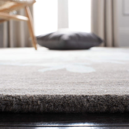 SAFAVIEH Dip Dye Collection 9' x 12' Grey / Turquoise DDY716L Handmade Floral Watercolor Premium Wool Area Rug
