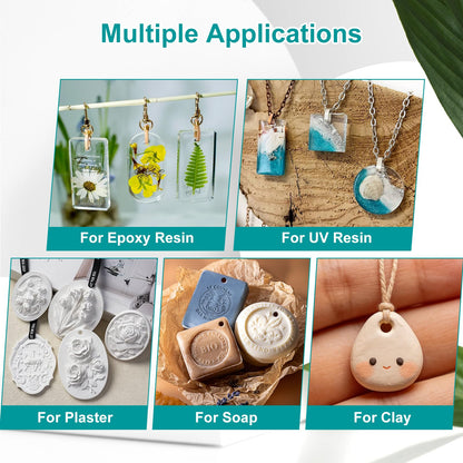 6 Sizes Hole Maker Resin Tool for Resin Mold, Drill-Free Silicone Resin Inserts, Resin Accessories for Epoxy Resin, 30PCS for Resin Jewelry Making & Keychain Crafts