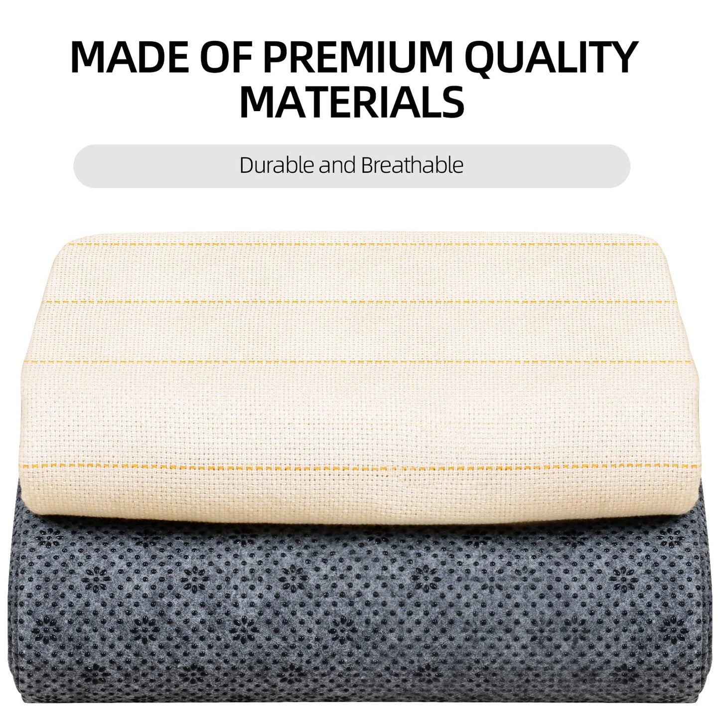 79"x59" Tufting Cloth with Yellow Marked Lines for Rug Tufting, 70"x39" Non-Slip Backing Felt Cloth for Tufted Rugs, Monk Cloth Rug Tufting Kit for Tufting Gun, Punch Needle, Rug Hooking