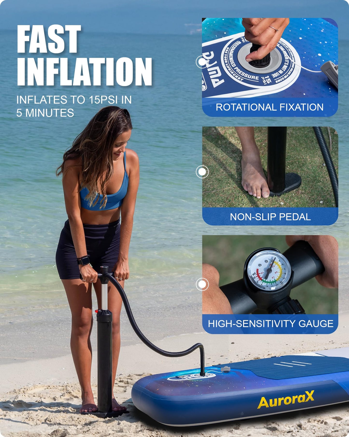 DAMA Stand Up Paddle Board for Family Use on Lakes, Rivers and Coastal Waters, Extra Wide All-Around Design, 11'6" x 34" x 6", 450 lbs Capacity, Stable for Beginners, 2+1 People and Pets