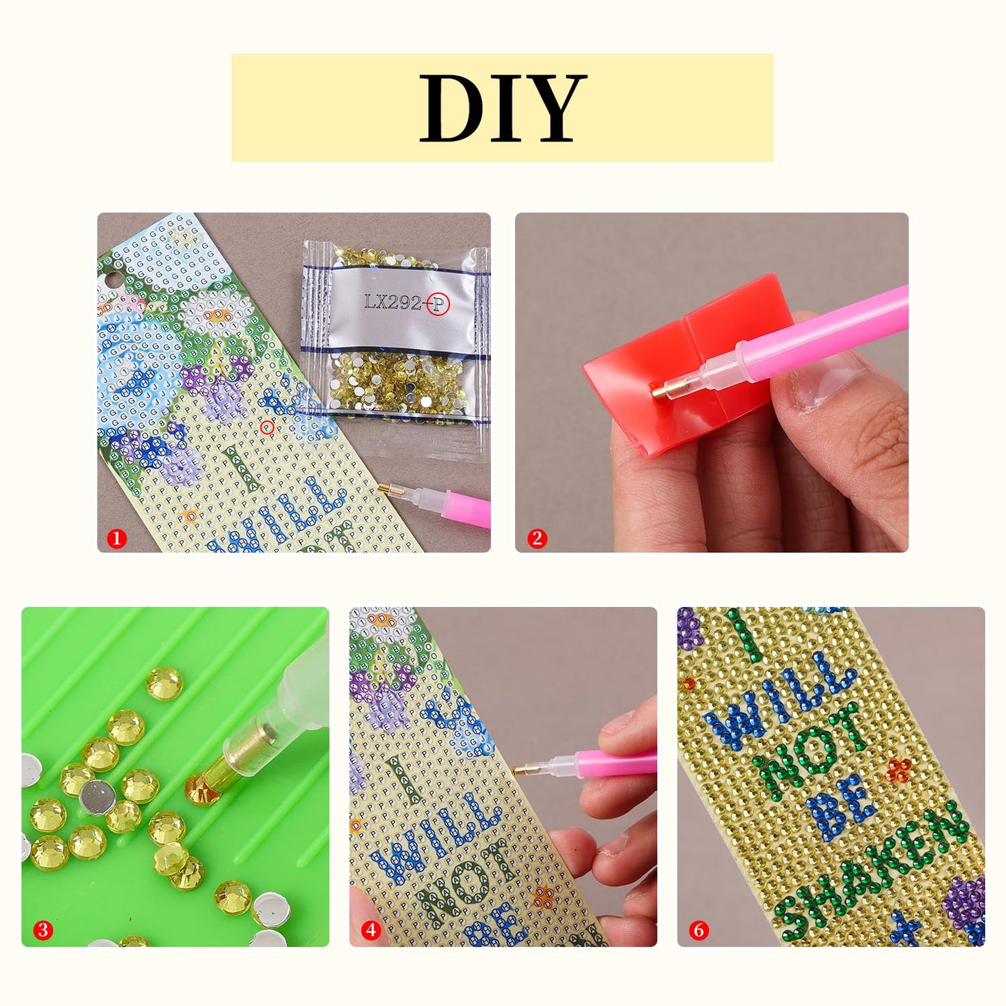 4 Pcs Flower Diamond Painting Bookmark for Books, Journals, Planners｜DIY Diamond Art Kits for Reading Women & Men｜Beautiful Book Marks Gifts for Book Lovers｜Reading Accessories for Adults & Kids