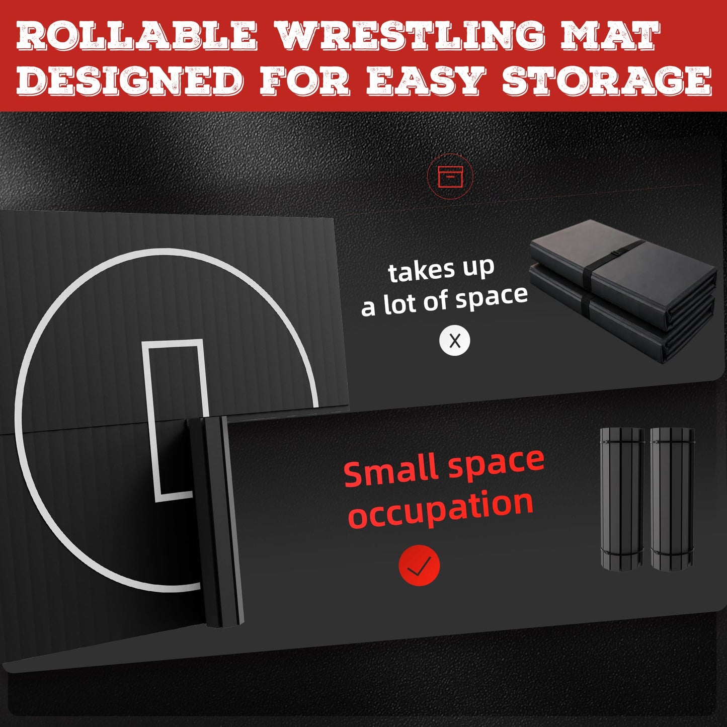 HFPFTS Wrestling Mat for Home, 10’x 10’x 1.25” Wrestling Mat, Safe Wrestling & Play Mat for Kids and Family, Jiu Jitsu, BJJ, MMA, Wrestling Mats, Martial Arts, Tumbling, Easy Clean, Gym Mat, Black