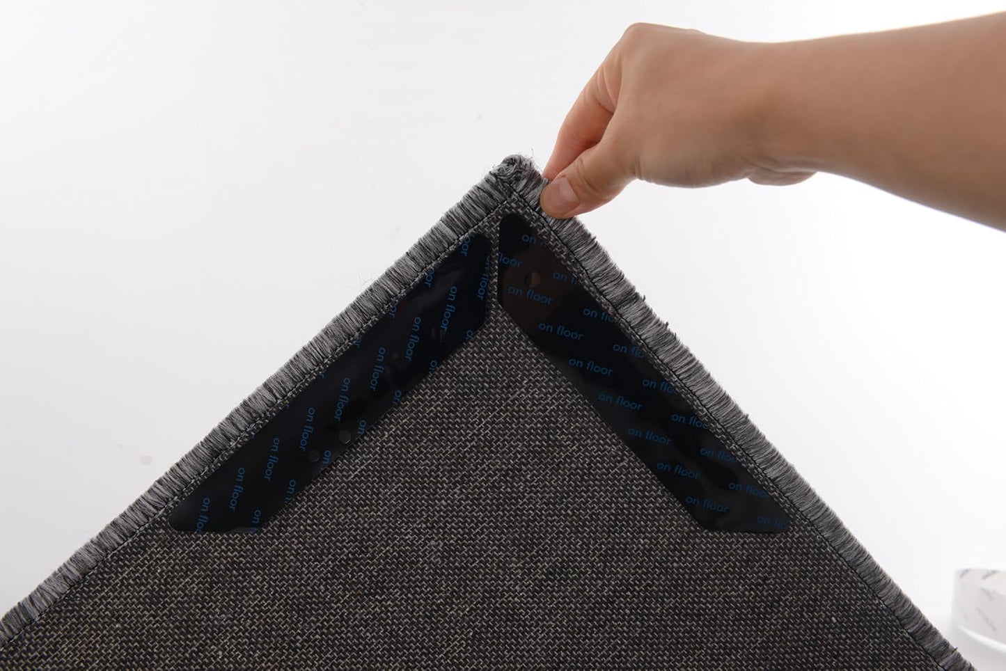 12 (2mm) Pcs Non Slip Rug Pads Gripper for Hardwood Floors, Tile, Wood Under Rug Carpet Tape, Reusable Washable