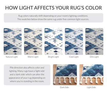 SAFAVIEH Area Rug 8x10 - Moroccan Tassel Shag Collection - Large - Blue & Ivory, Non-Shedding & Easy to Clean, Plush High-Low Texture, Ideal for Living Room, Bedroom, Dining Space (MTS688M)
