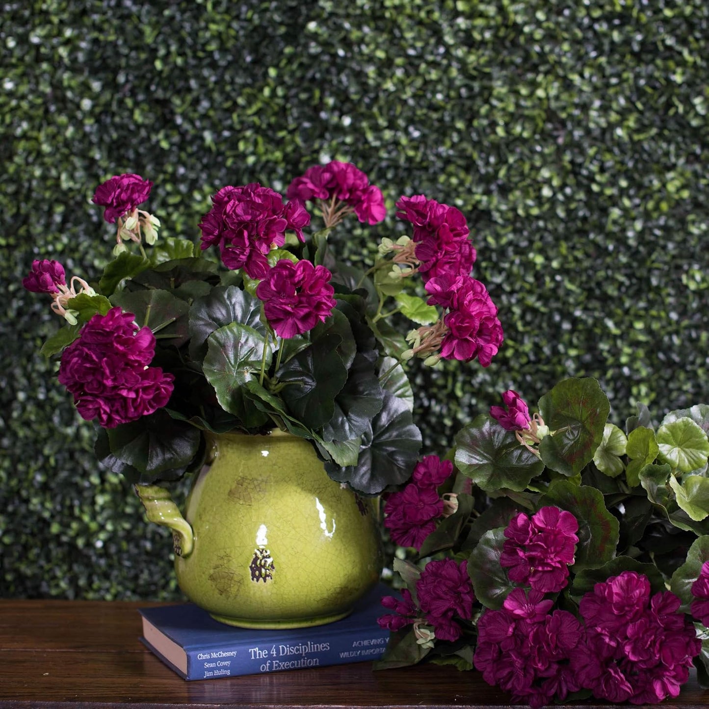 Vickerman Everyday Artificial Purple Geranium Bush 17.5" - Premium Faux Floral Decor for Weddings or Everyday