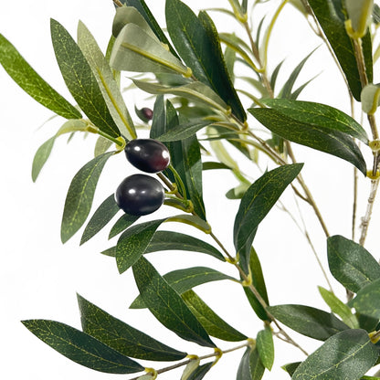 Artificial Olive Tree, Faux Potted Plant with Realistic Leaves and Olives, 59 Inch Tall, Indoor Decor