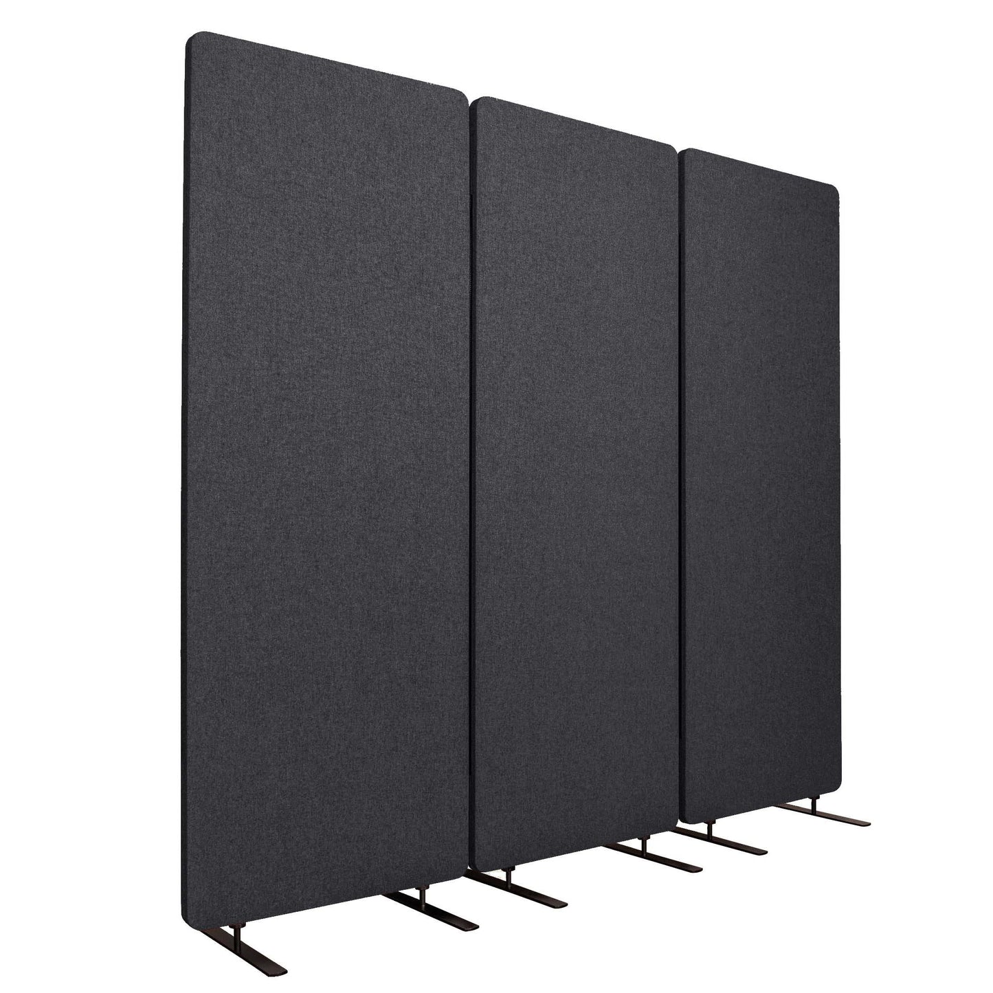 Stand Up Desk Store ReFocus Freestanding Noise Reducing Acoustic Room Wall Divider Office Partition (Ash Grey, 72" x 66", Zippered 3-Pack)