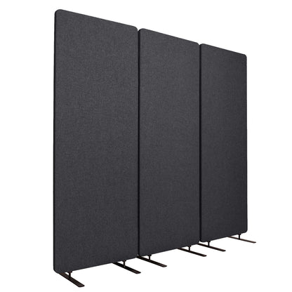 Stand Up Desk Store ReFocus Freestanding Noise Reducing Acoustic Room Wall Divider Office Partition (Ash Grey, 72" x 66", Zippered 3-Pack)