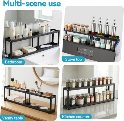 2 30 Inch 2 4 OTraki Tier Strong Magnetic Oven Shelf Length Spice Rack Over The Stove Shelf with Anti-Slip Mats