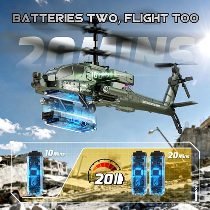 XIKOTEC RC Helicopter, Remote Control Helicopter Toy for Kids, Beginners and Adults with Altitude Hold, Gyro & LED Light, 2 Batteries & USB-C Charging, Gift for Boys Ages 8-12 (Green)
