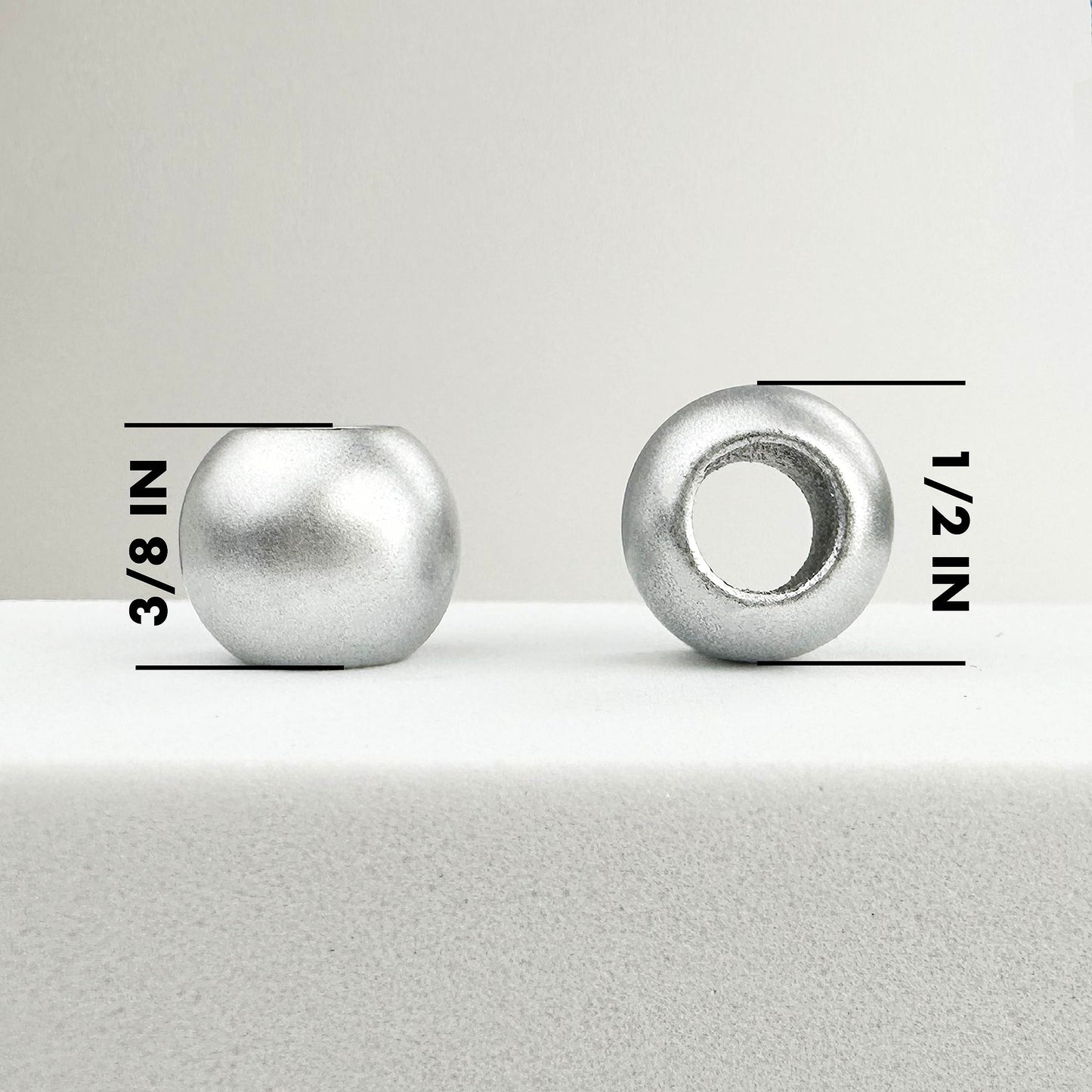 300 Acrylic Large Hole Beads for Crafts 10mm x 12mm Acrylic Barrel Beads with 5.7mm Large Hole, Matte Silver
