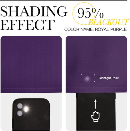 NICETOWN Blackout Draperies Curtains - Thermal Insulated Triple Weave Panels, Set of 2 (55 x 68 inches, Royal Purple)